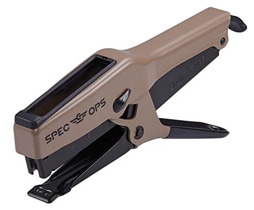 Spec Ops Tools Elite Duty Plier Stapler for Packaging, All-Metal, Compatible with 7/16" Crown, 1/4" and 3/8" Leg Length Staples, 50 Sheet Capacity
