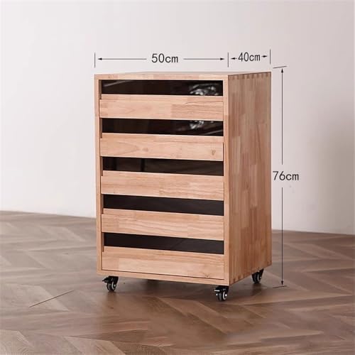 FYorbitH Filing Cabinet Vintage Wood Five-Drawer Cabinet Mortise and Tenon Cabinet Multi-Tier Storage Cabinet Office File Storage Cabinet Industrial Style Side Cabinet Drawer Cabinet(Natural)