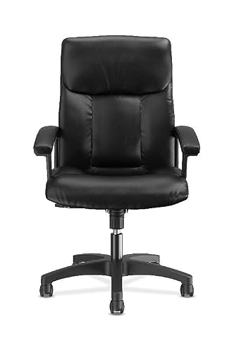 HON Basyx VL151SB11 VL151 Series Executive High-Back Chair, Black Leather (BSXVL151SB11)