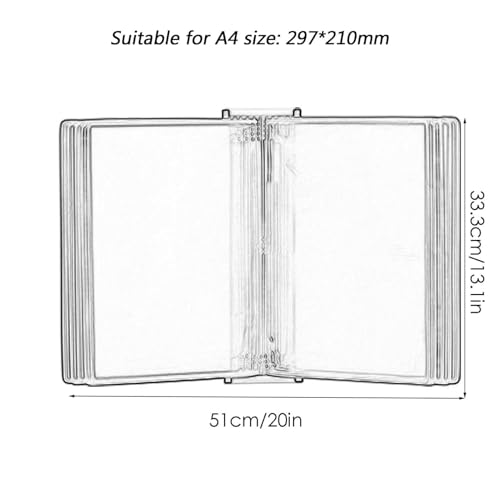 Multi-Page folders, Wall Hanging Reference System, for Organizing and Showcasing Documents, Flyers, and Brochures(A)