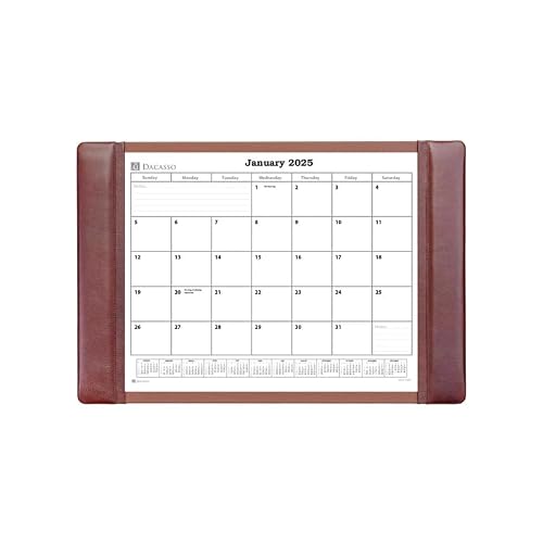 Dacasso Leather Desk Calendar pad, 25.5 x 17.25, Mocha, PG-3040