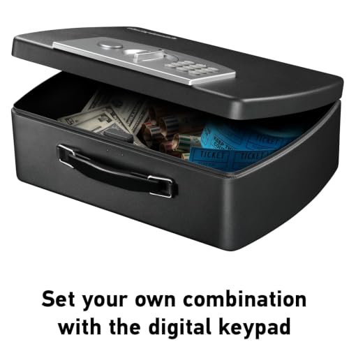 SentrySafe Portable Steel Combination Lock Security Safe, 4-7/16"H x 13"W x 10"D, Black