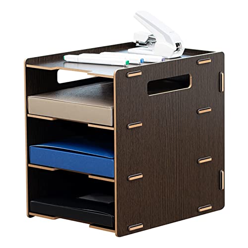File Holder Desktop File Rack Thickened Three-Layer File Rack Storage Rack Desktop Book Shelf Letter Sorter File Organizer Magazine Rack File Folder Rack (Color : 4)