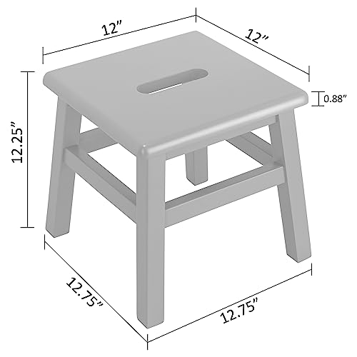 eHemco Solid Hardwood Step Stool, 12.25 Inches, Unfinished