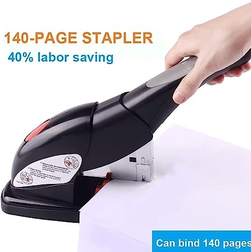PBENO Stapler Heavy Duty Metal Desktop Stapler Multifunction Stapler for Office Home School Paper Binding Stapler Office Supplies (Color : Black, Size : B:357x100x310mm)