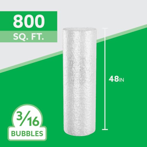 Pratt Industries UPSable Bubble Roll, Small Bubble 3/16", 48 in x 200 FT