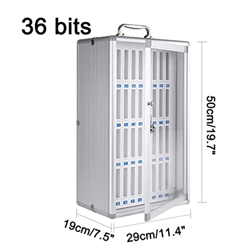 Aluminum Alloy Pocket Chart Storage Cabinet for Cell Phones, Clear Cellphone Lockers, Wall-Mounted with A Locked Can Be Carried by Hand (Size : 36)