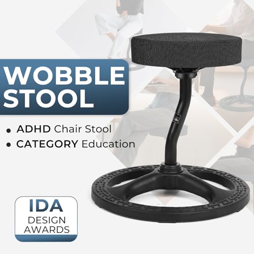 Upaloop ADHD Chair for Kids, Yoga Chairs for Adults, Wobble Stool Active Flexible Seating Desk Chair with Non-Slip Base and Washable Seat Cover for Stability, Balance, Yoga, Office, School, Classroom