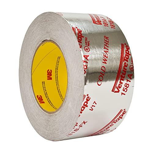 3M Venture Tape UL181A-P Aluminum Foil Tape 1581A, 3.89 in x 60 yd, 2 mil