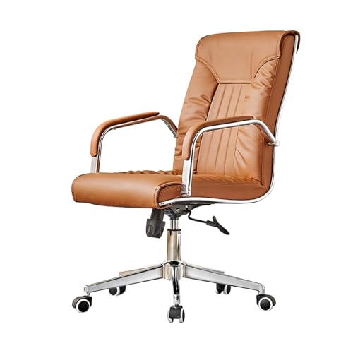 Office Chair High Back Executive Office Chair PU Leather with Armrest, Ergonomic Desk for Home Adjustable(Brown)