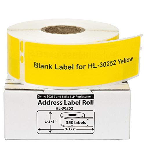 HouseLabels Compatible with Dymo 30252 Labels, Color Combo, 1-1/8" x 3-1/2"