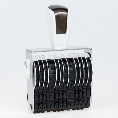 BS-7H120W10L Custom Rotating Oil Resistant Rubber Stamp, Fully Customizable, Stamping on Metal, Plastics, or Glossy Paper, Letter Size 0.24-0.28 inch (6-7 mm), Width 4.72 inch, 10 Rows, Made in Japan