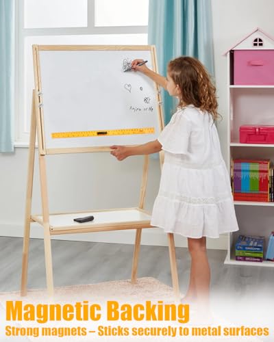 EliteBloom Magnetic Geometry Tool Set - Math Ruler, Protractor, and Triangle Ruler for Classroom Learning, Easily Mounts to Blackboard,Yellow