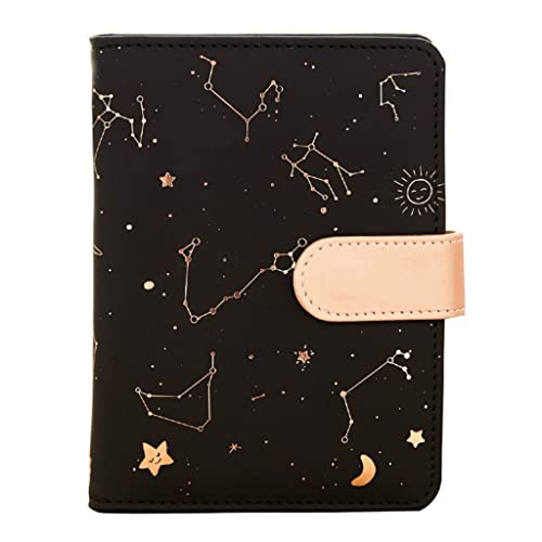 YHdtUO Simplicity High-End Meeting Book Star Leather Snap Stationery Calendar Small Fresh Pad Hand Book,Black