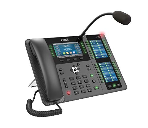 Fanvil X210i Paging Console Phone, 4.3-Inch Color Display, Two 3.5-Inch Side Color Displays for DSS Keys. 20 SIP Lines, Gooseneck Microphone, Dual-Port Gigabit Ethernet, Power Adapter Not Included