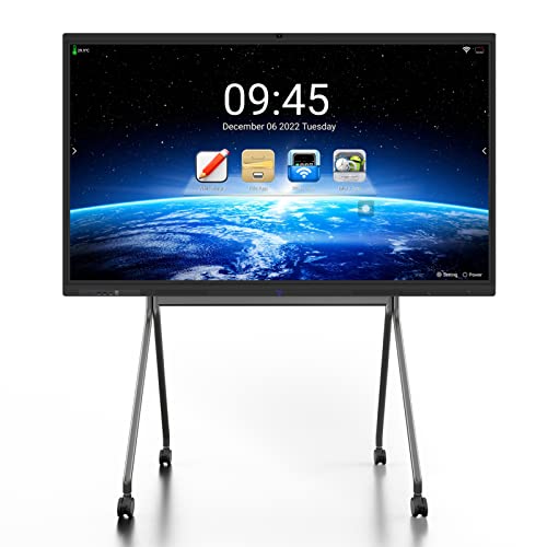 TIANGOU 65 inch Interactive whiteboard, Smart Board, 4K UHD Touch pad, Android 11 System、8G RAM+128G ROM, Built-in high-Definition Camera, for Meetings, Classes and Training