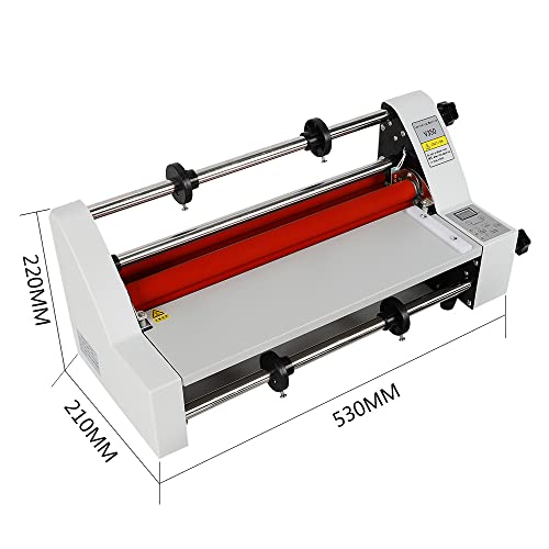 V350 13" 350mm Hot Cold Roll Laminator, Digital Display Single&Dual Sided Laminating Machine for BOPP, Pte, Highlighted Dbw, Cross Pattern Film