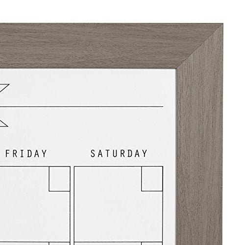 DesignOvation Beatrice Framed Magnetic Dry Erase Monthly Calendar, 23x29, Gray