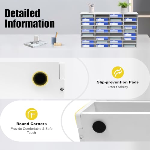 Literature Organizer 36 Slots PVC Desktop Classroom Mailbox White