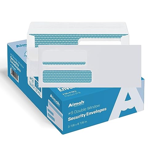 Aimoh #9 Envelopes Self Seal Flip Security Envelopes Double Window 2500ct