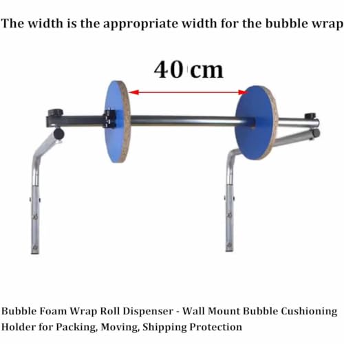 ZephPerton Bubble Foam Wrap Roll Dispenser, Wall Mount Bubble Cushioning Holder, Fit Roll Within 40cm Width, Easy to Install, Cold Rolled Steel Material for Packing, Moving, Shipping Protection