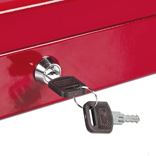 Relaxdays Cash Box, Coin Counter Tray Lockable Portable Change & Notes, H x