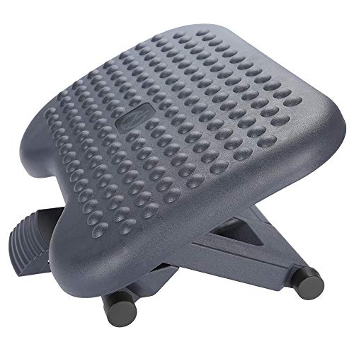Adjustable Foot Rest for Under Desk, Ergonomic Footrest with Pebble Massage, Tilt and Height Adjustable Foot Stool for Home Office, Portable Leg Support for Desk Chair
