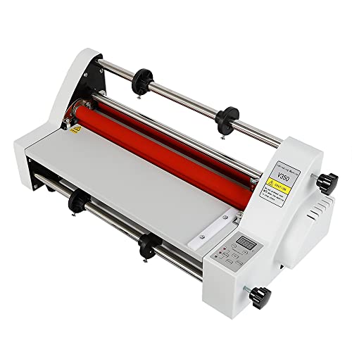 Hot Cold Roll Laminator Single and Double-Sided Heating Mode Laminating Machine Electronic Temperature Control Digital Display Full Mute