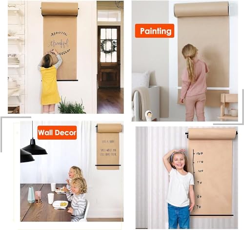 ELUKHT Small Sticky Note Dispenser and Cutter - Home/Office/Cafe/School, Wall Mounted Kraft Paper Roll Holder Dispenser