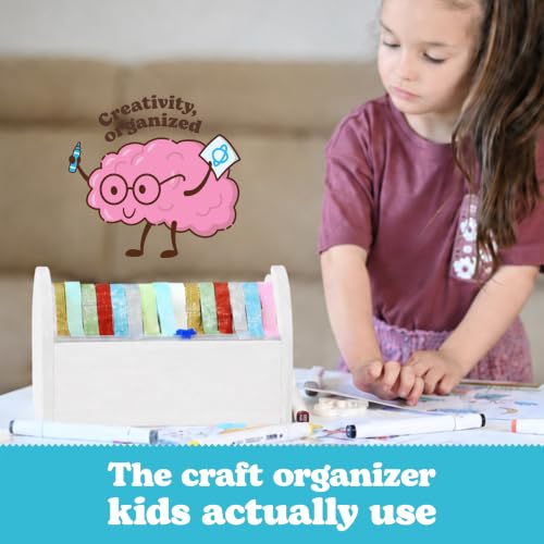 Kopa Craft Play Bamboo Kids Tape Dispenser & Washi Tape Organizer - White