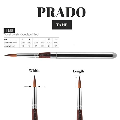 Escoda Prado Series Artist Watercolor & Acrylic Paint Brush, Travel Round, Size 2