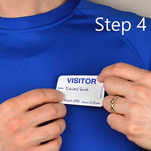 TEMPbadge Giant Sign in Visitor Badge Log Book (480 Badges) One Day Self Expiring - Security Name Tag Stickers - Easy Guest Management/Registry System for School & Business by Specialist ID