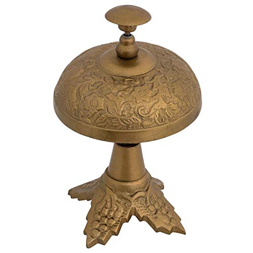 aubaho Table Bell 13 cm Bell Hotel Bell School Bell Antique Style Aluminium