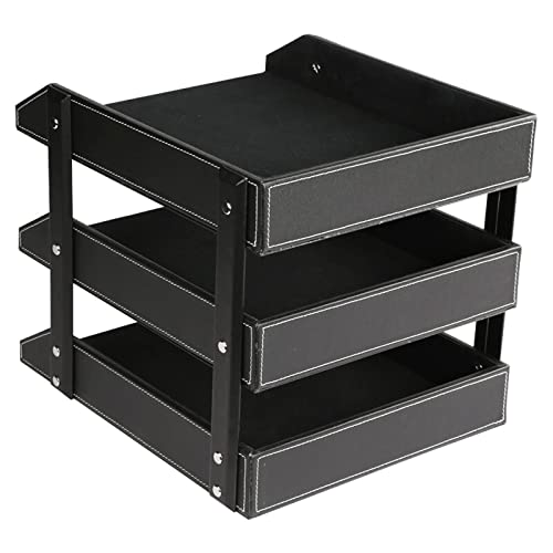 SUNESA File Rack File Rack File Holder Leather Folder File Basket 3 Tier Desk File Organizer File Tray File Organizer (Color : 2)