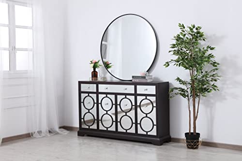 Elegant Decor 60 in. Mirrored credenza in Dark Walnut