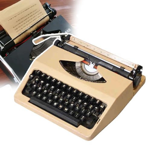 pedenencelia Traditional Portable Manual Typewriter Machine,Vintage Typewriter,Red Black Ribbon,Easy to Carry,No Power Supply Required,for Notes,Letters,Writing,Writers Literary,Milkteacolor