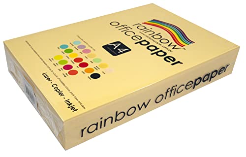 Rainbow A4 80Gsm Office Paper 500 Sheets, Lemon Yellow