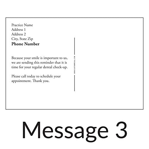 Appointment Reminder Postcards for Dentists. Customize Card Front and Back with Practice Info. 4"x6" Card, Full Color Front with Premium High Gloss UV Coating, Premium 16 Pt. Card Stock (2500)