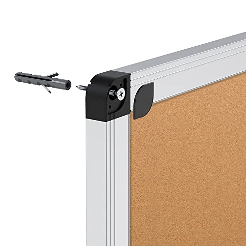 VIZ-PRO Cork Notice Board, 36 X 24 Inches, Pack of 2, Silver Aluminium Frame