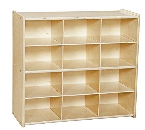 Contender - C16129 Birch 12 Cubby Storage Unit, Kids Toy and Books Organizer for Kindergarten, Homeschool, Daycare, Nursery, Preschool [Greengaurd Gold Certified]