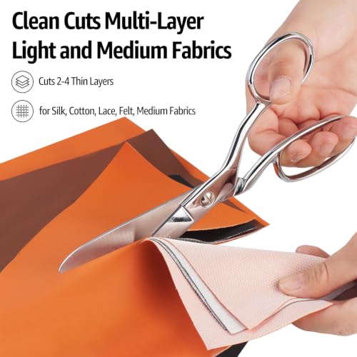 BoFuYuan Professional Stainless Steel Fabric Scissors 8-Inch Chrome Silver