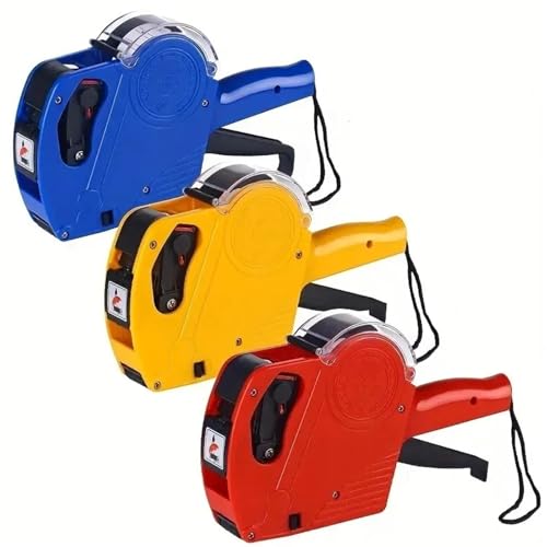 tag Gun with Labels Kit Label Maker Numerical Pricing Gun Kit for Office Retail Shop Grocery Store Organization Marking(Red)