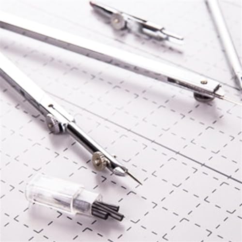 MENGKK Drafting Compasses Drafting Drawing Compass Lead Core Math Geometry Circles Tool Durable Supplies