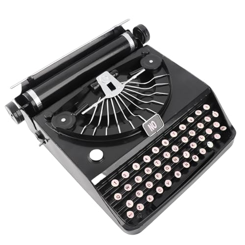 Vintage Typewriter Model, Black Retro Antique Typewriter Model Portable Handmade Props Model Classic Manual Typewriter Model for Cafe Bar Home Wine Cabinet Decor Photo Prop