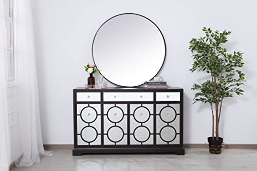 Elegant Decor 60 in. Mirrored credenza in Dark Walnut