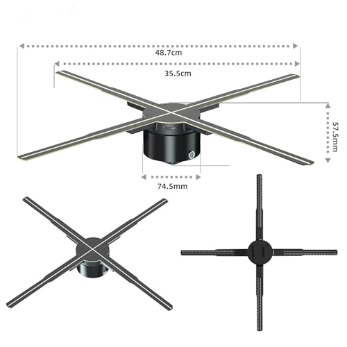 Newest 50cm 3D Hologram Fan Projector P50 WiFi Led Sign Remote Control Advertising Logo Images Video Holographic Lamp