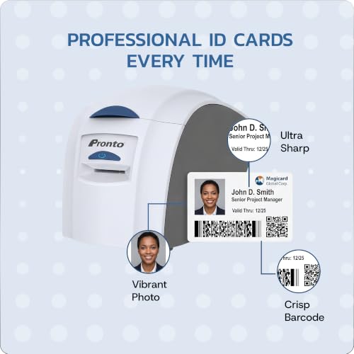 Magicard MA100YMCKO Color Ribbon - YMCKO - 100 Prints with Bodno Premium CR80 30 Mil Graphic Quality PVC Cards - Qty 100