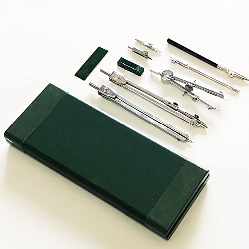 Geometry Set Geometry Kit 9 Pieces of Drawing Instruments Mechanical Construction Engineering Design Professional Compass Tools Drawing Tool