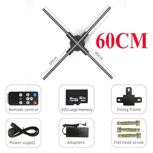 42-100CM 3D Fan Hologram Projector WiFi Display Advertising Logo Light Led Sign Holographic Lamp Three-Dimensional Projectors(60cm)