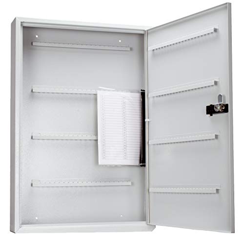 Barska Steel 160 Key Safe Cabinet with Combination and Key Lock Box, Grey